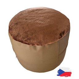 Obrázek pro produkt Válec koženkový světle hnědý s fleecem⌀40x30 cm