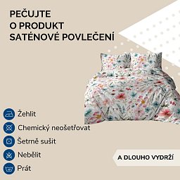 Obrázek pro produkt Saténové povlečení Listy mentolové 140X200 70X90